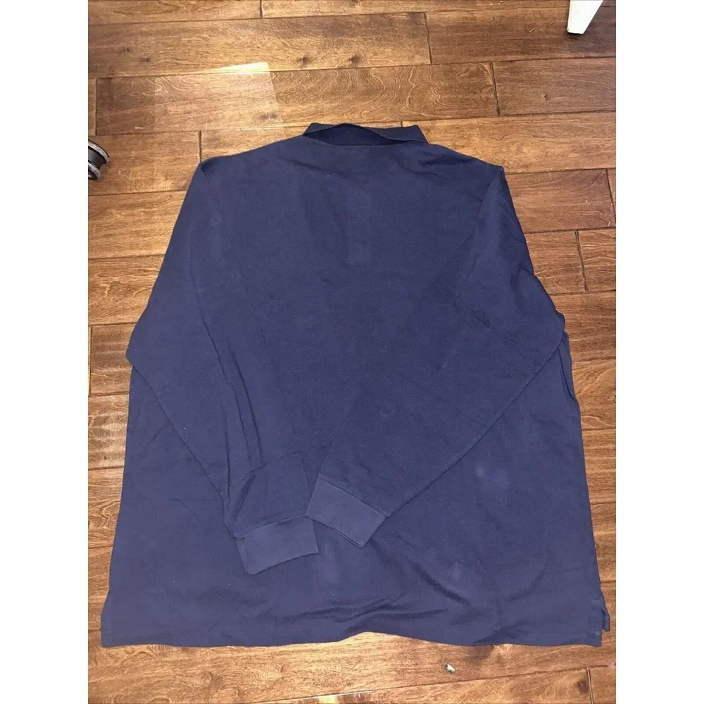 Polo Ralph Lauren Long Sleeve Men's Navy Polo Shirt Size 4LT NWT‎